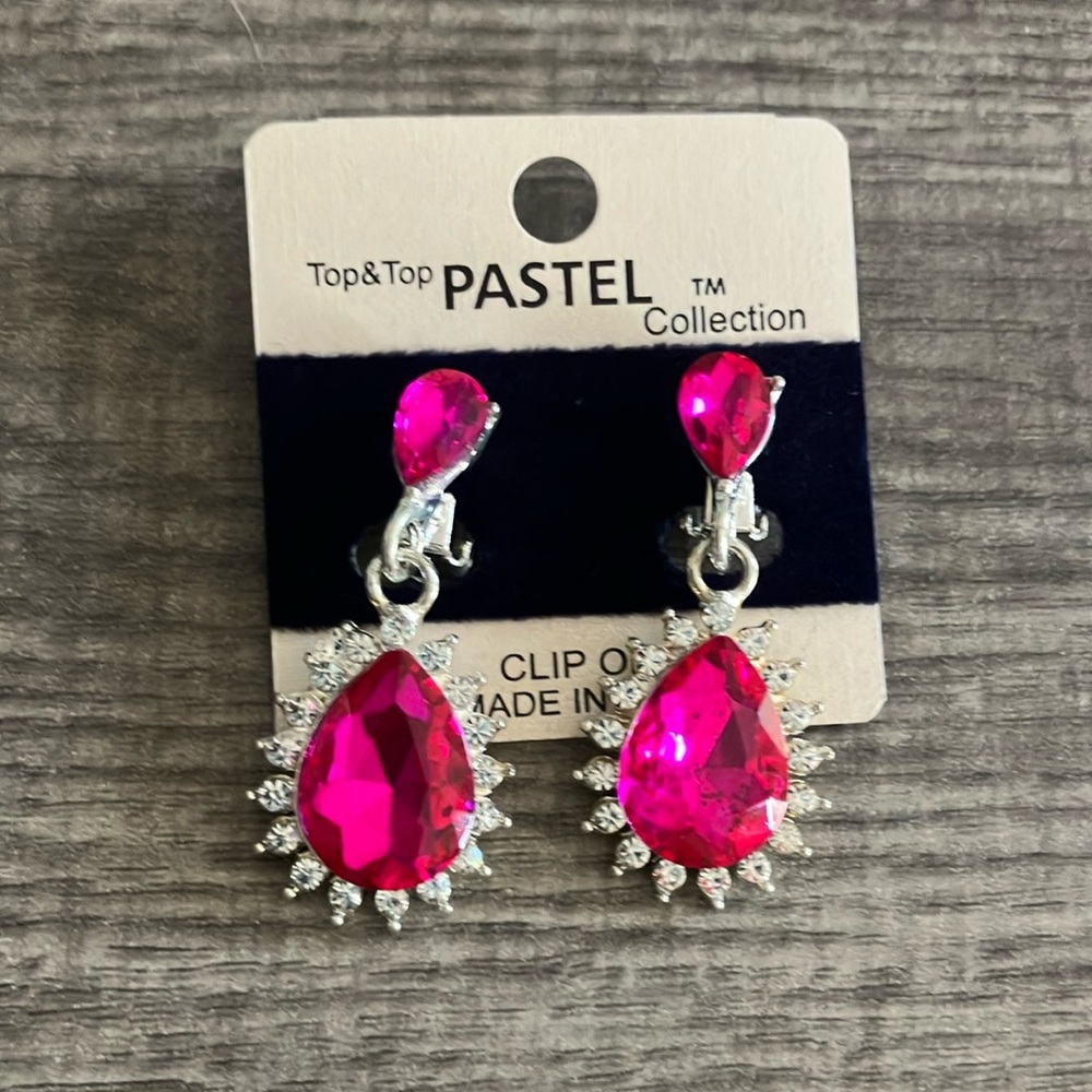 Pastel Collection Pink Clip-On Earrings
